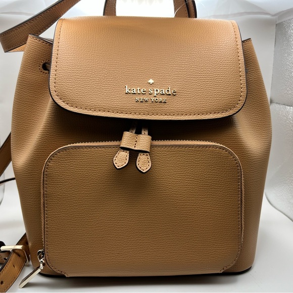 NWOT Kate Spade Tan Leather Backpack - Picture 1 of 5